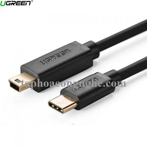 Ugreen 30188 3M màu đen mini usb sang Type-C mạ vàng 24k US153 30030188